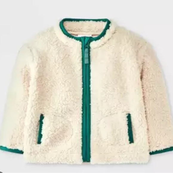 Cozy Cream Fleece Baby Jacket – Cat & Jack 3-6M - Picture 1 of 10
